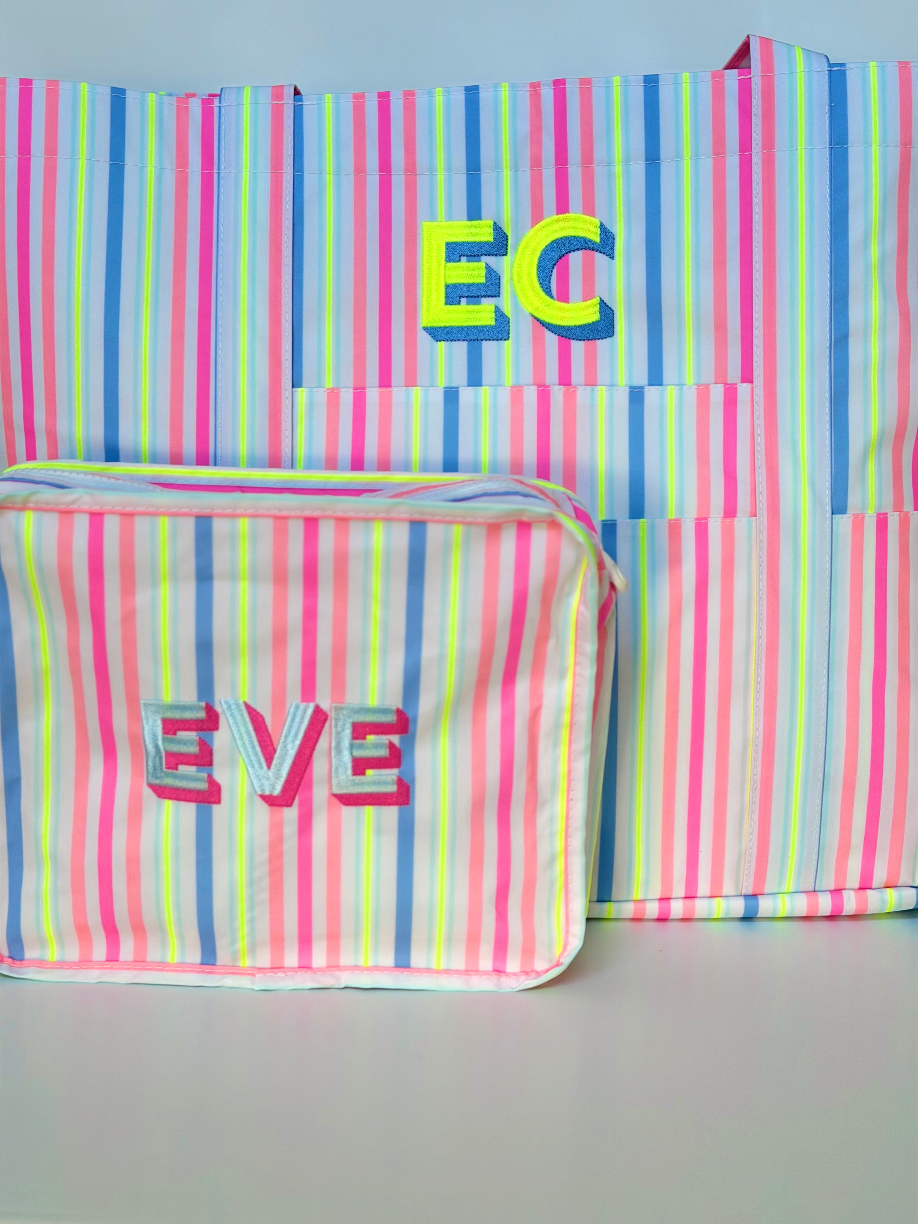 Wipeable XL Tote - Valley Multi-Stripe