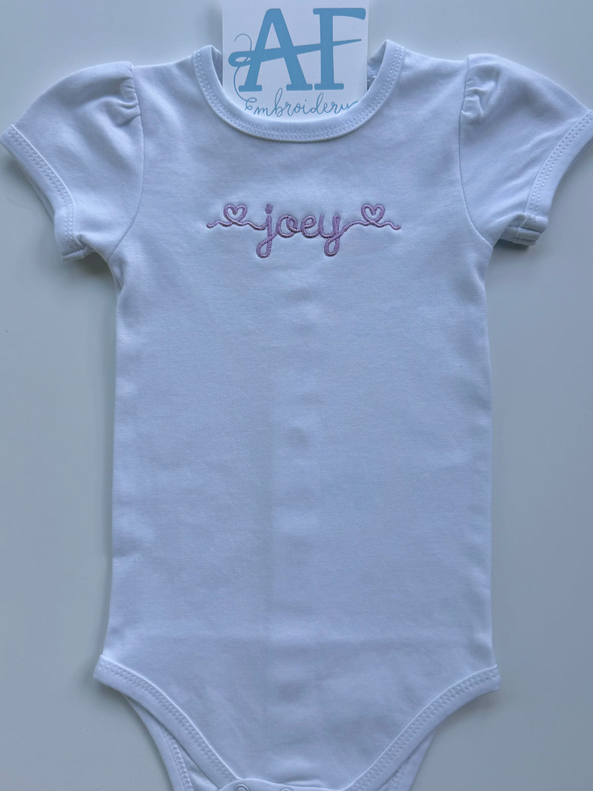Girl's Short Puff Sleeve Infant Bodysuit