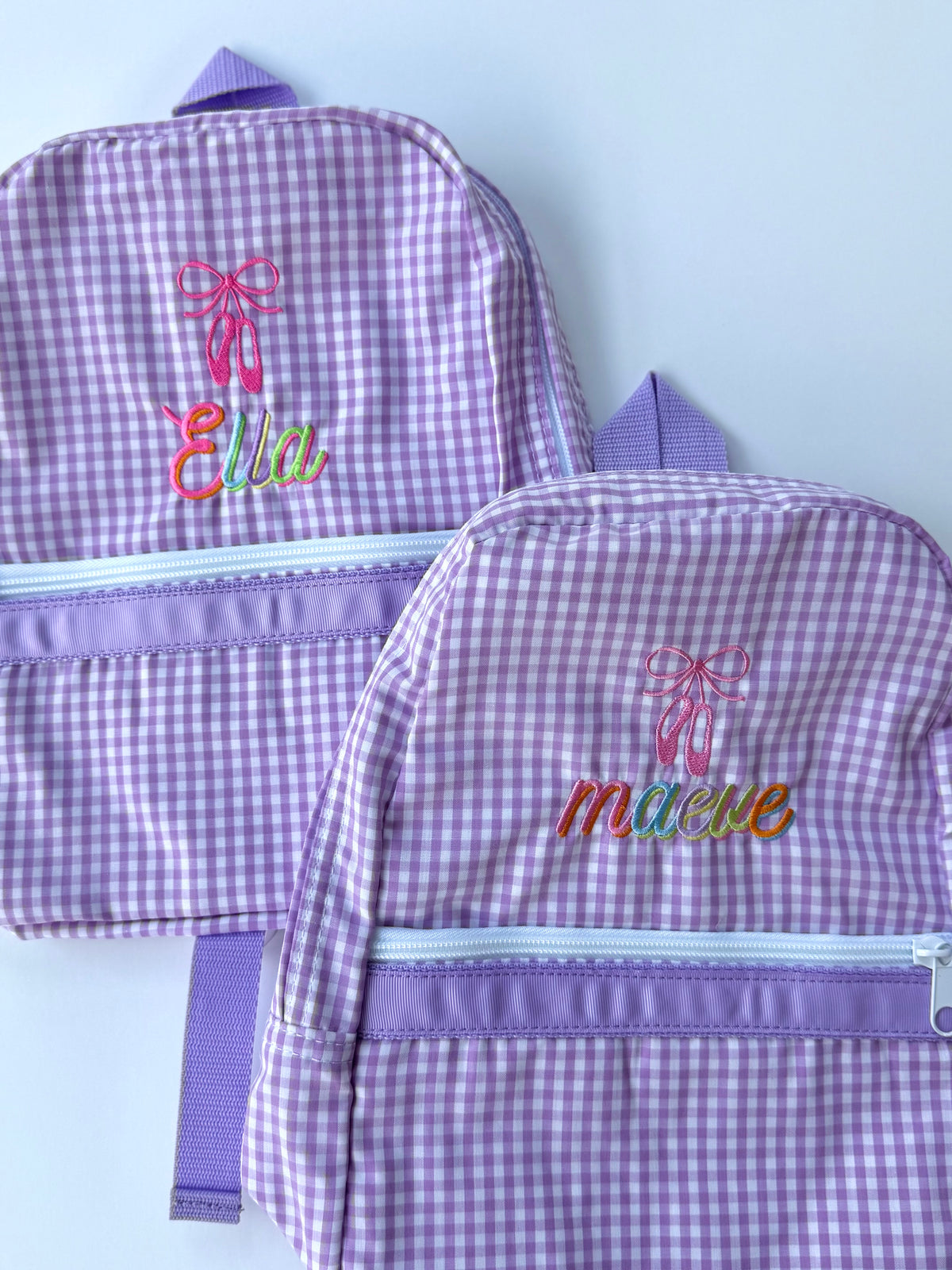 Lilac Gingham Small Backpack