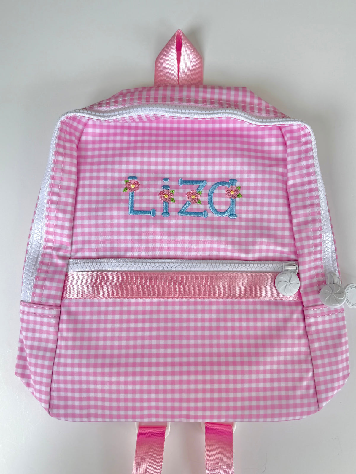 Pink Gingham Small Backpack