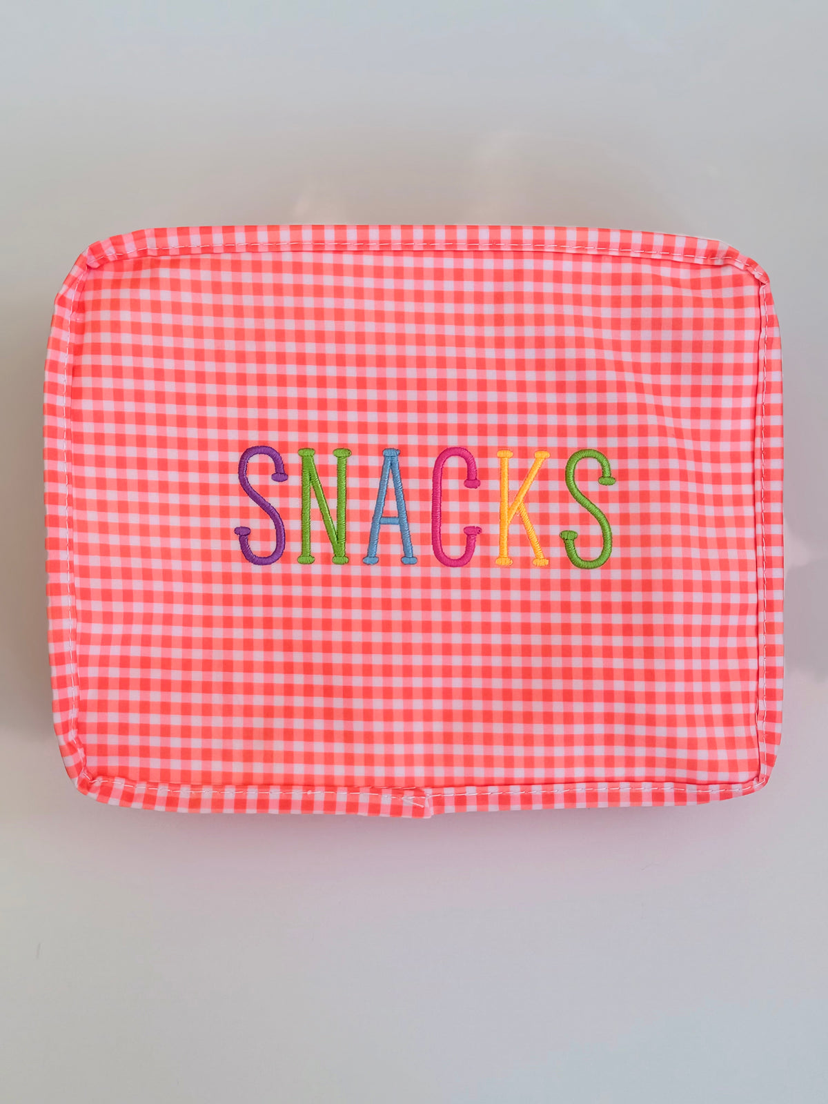 Stacked Pouches - Orange Gingham