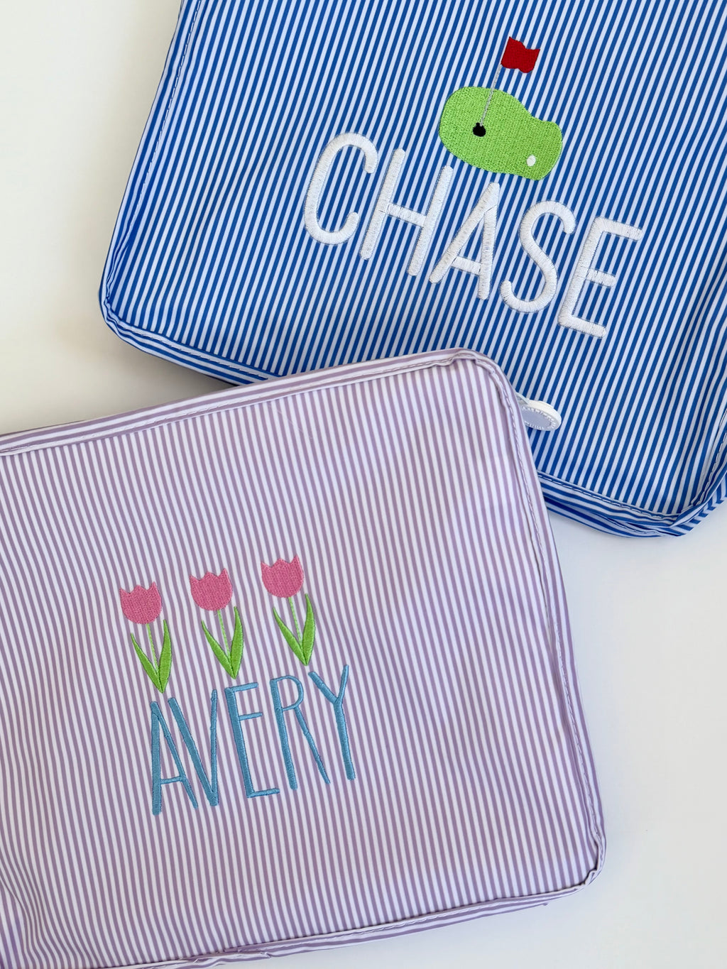 Stacked Pouches - Navy Stripe