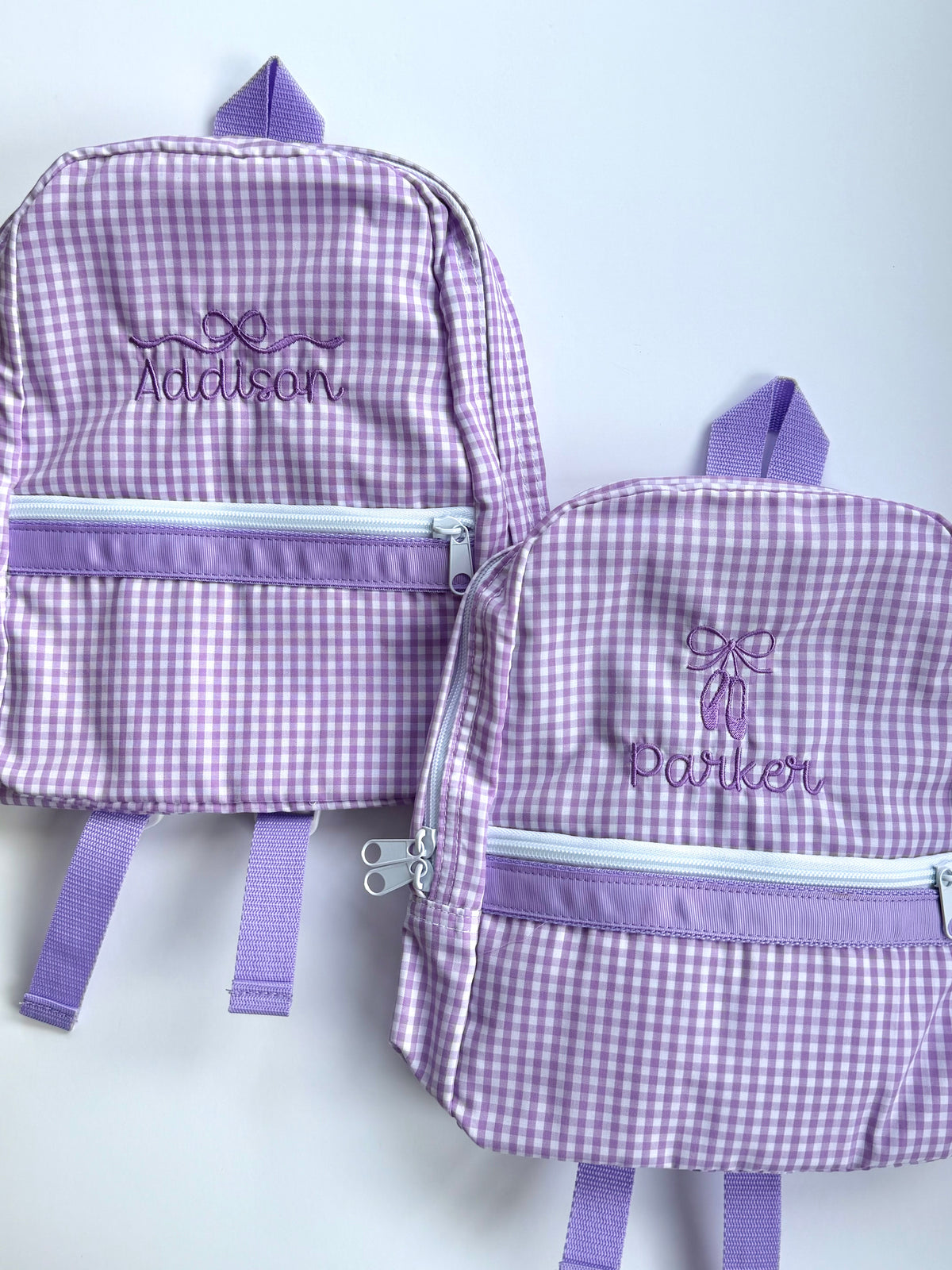 Lilac Gingham Small Backpack