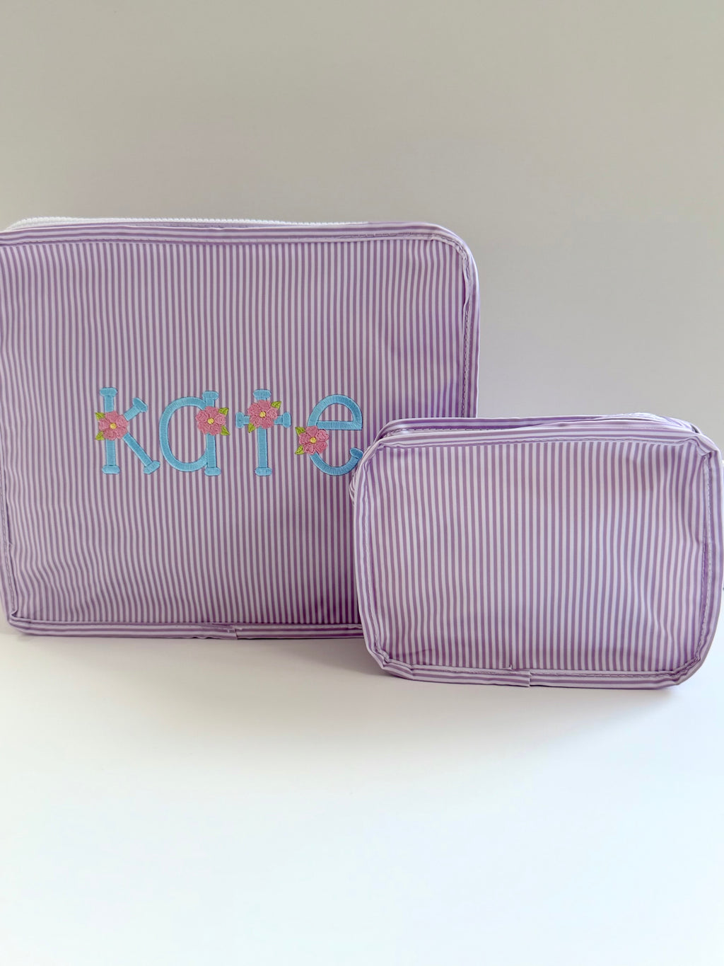 Stacked Pouches - Lilac Stripe