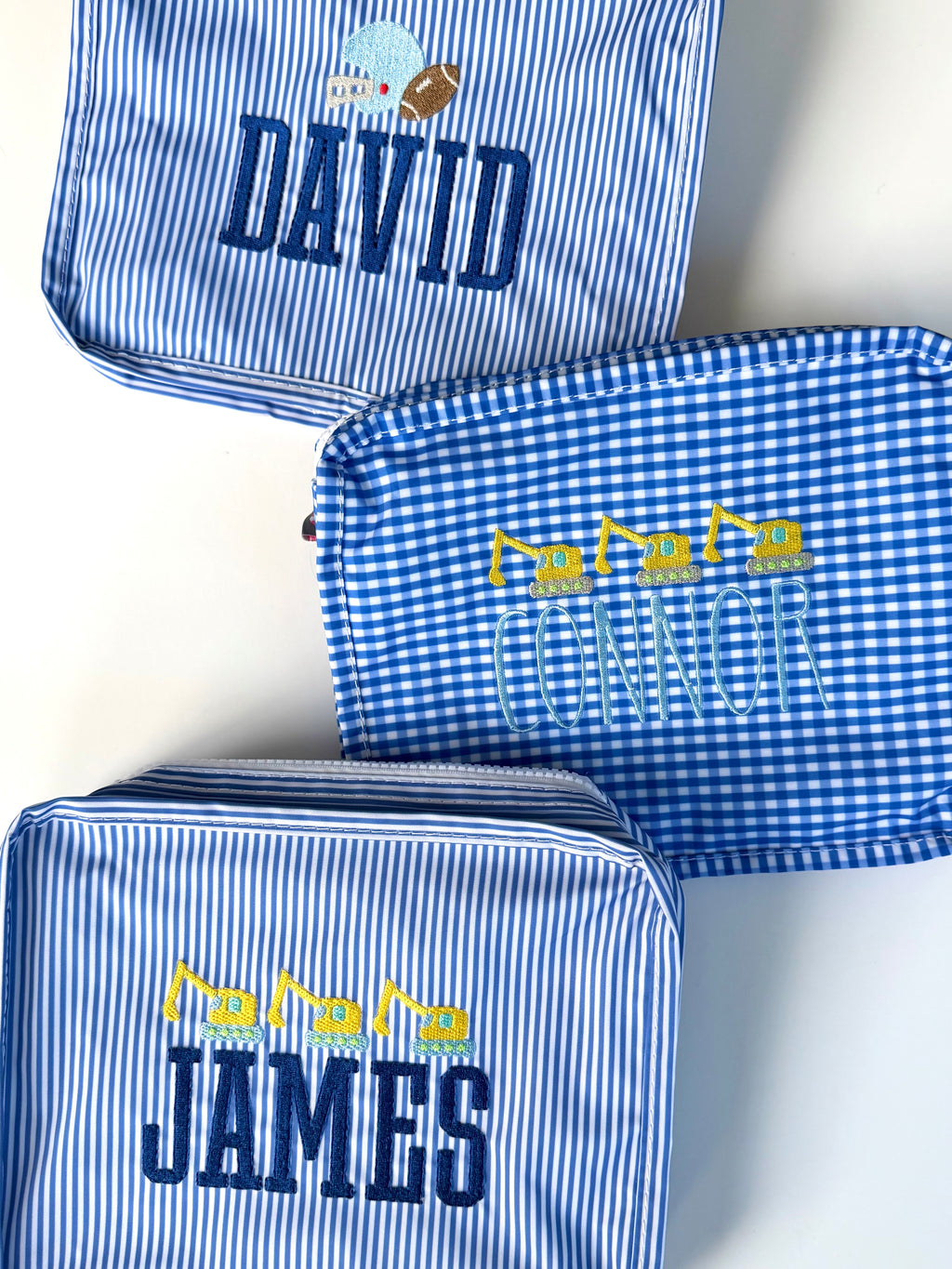 Stacked Pouches - Navy Stripe