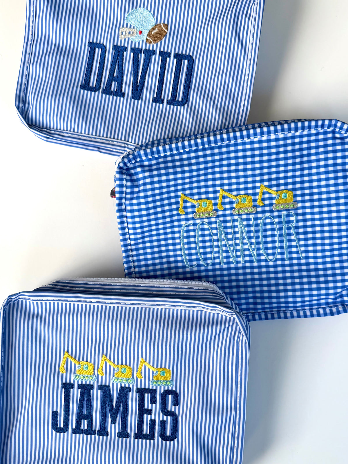Stacked Pouches - Navy Stripe