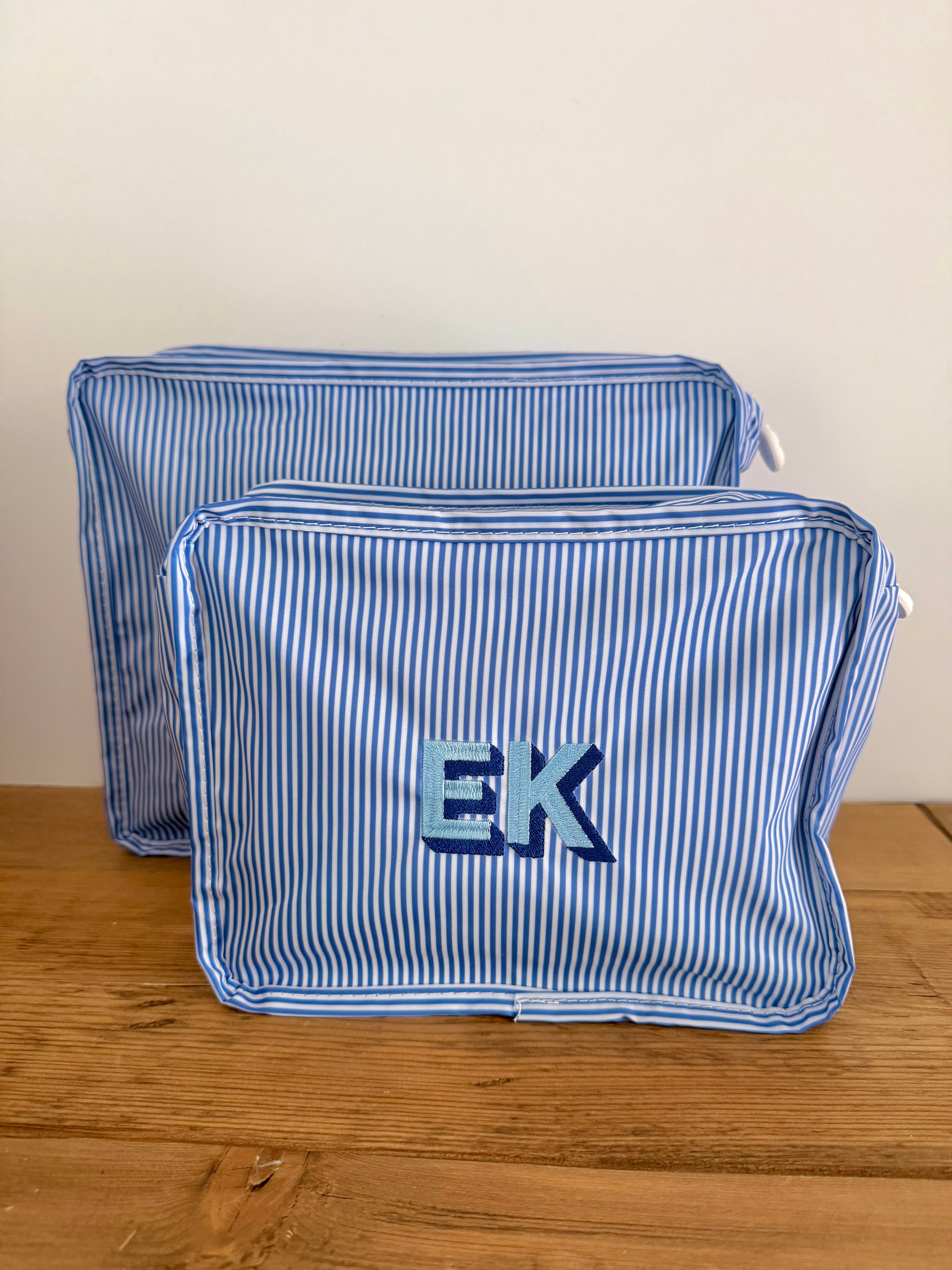 Stacked Pouches - Navy Stripe