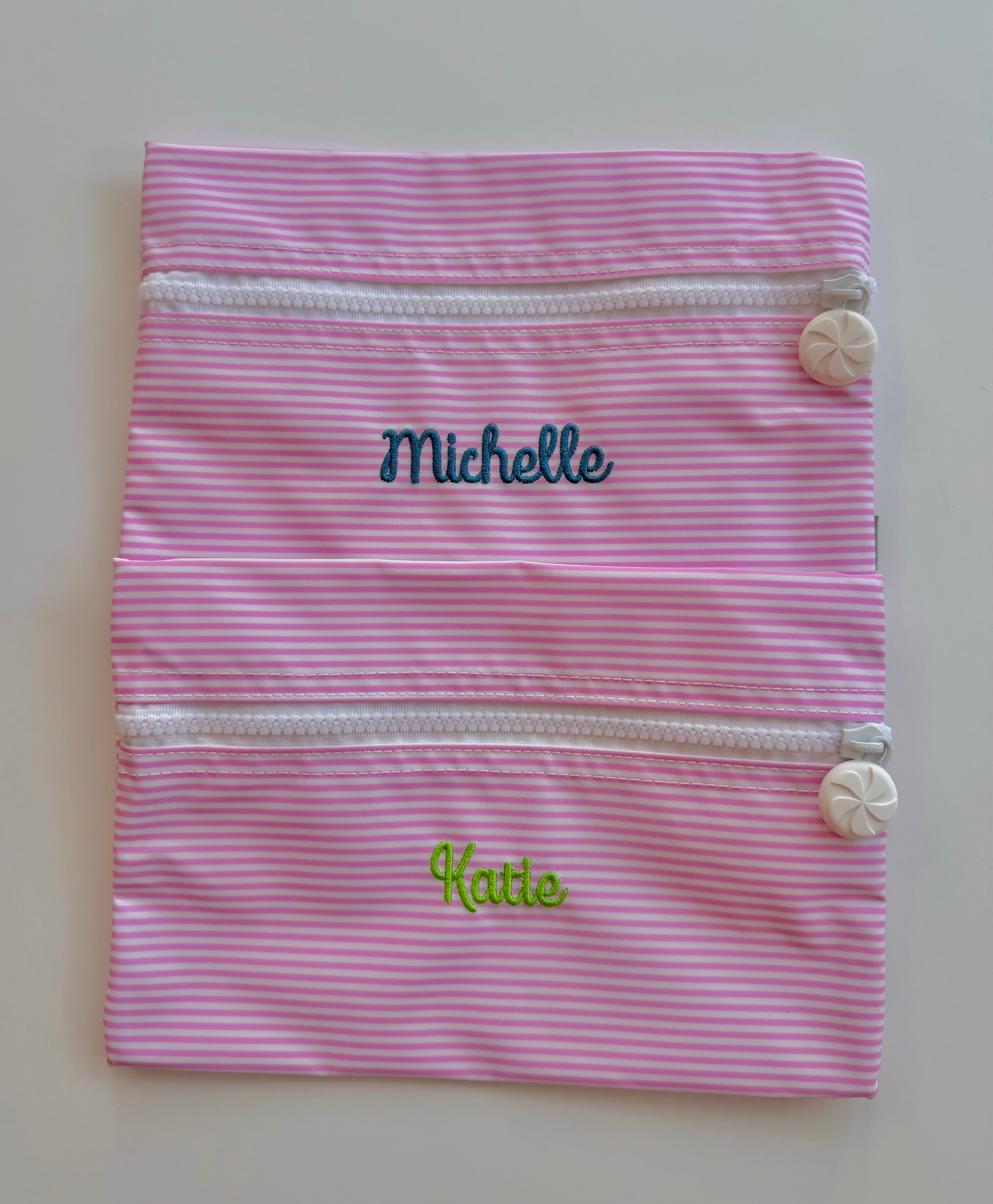 Cosmo Pounch - Pink and White Stripe