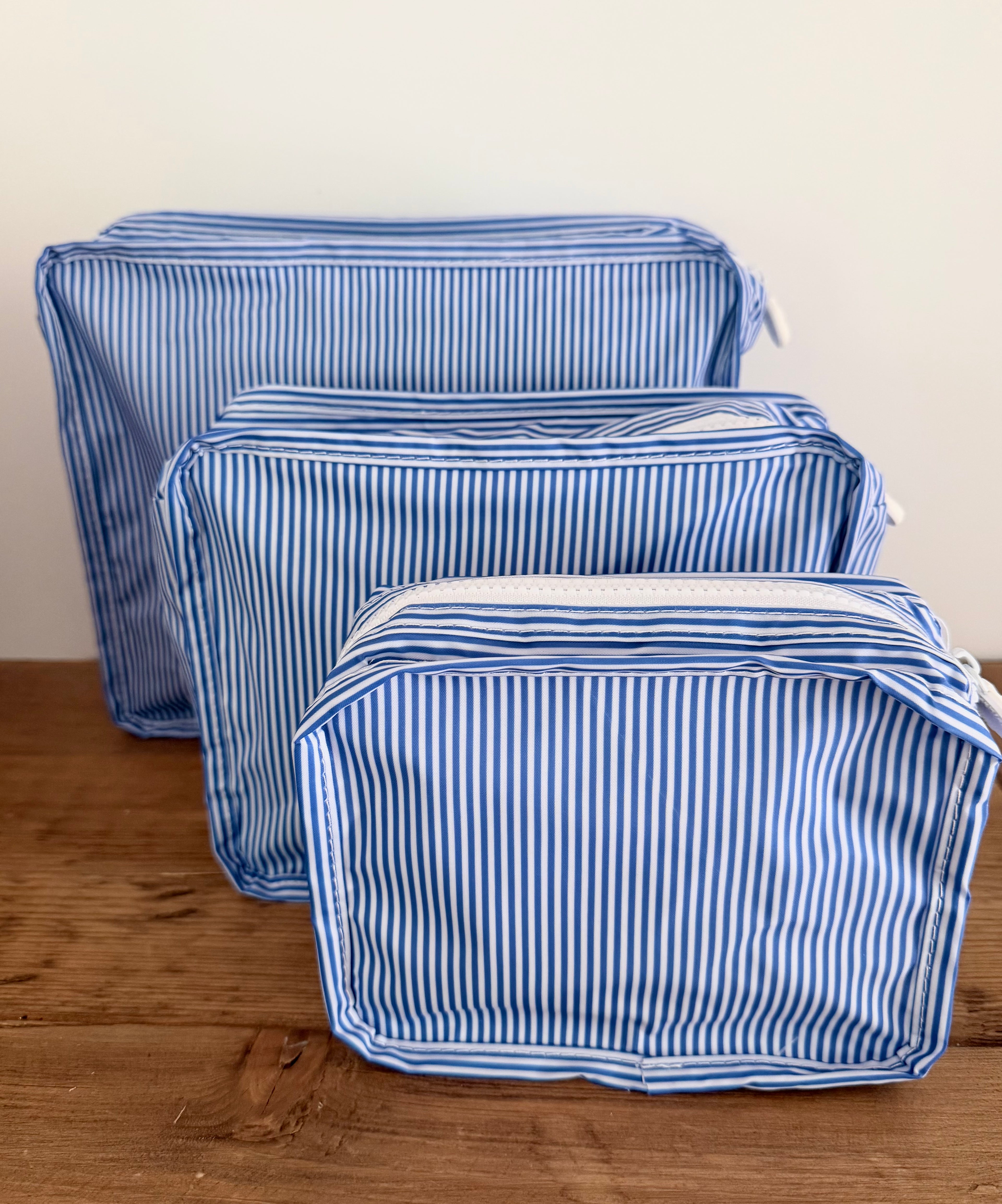 Stacked Pouches - Navy Stripe