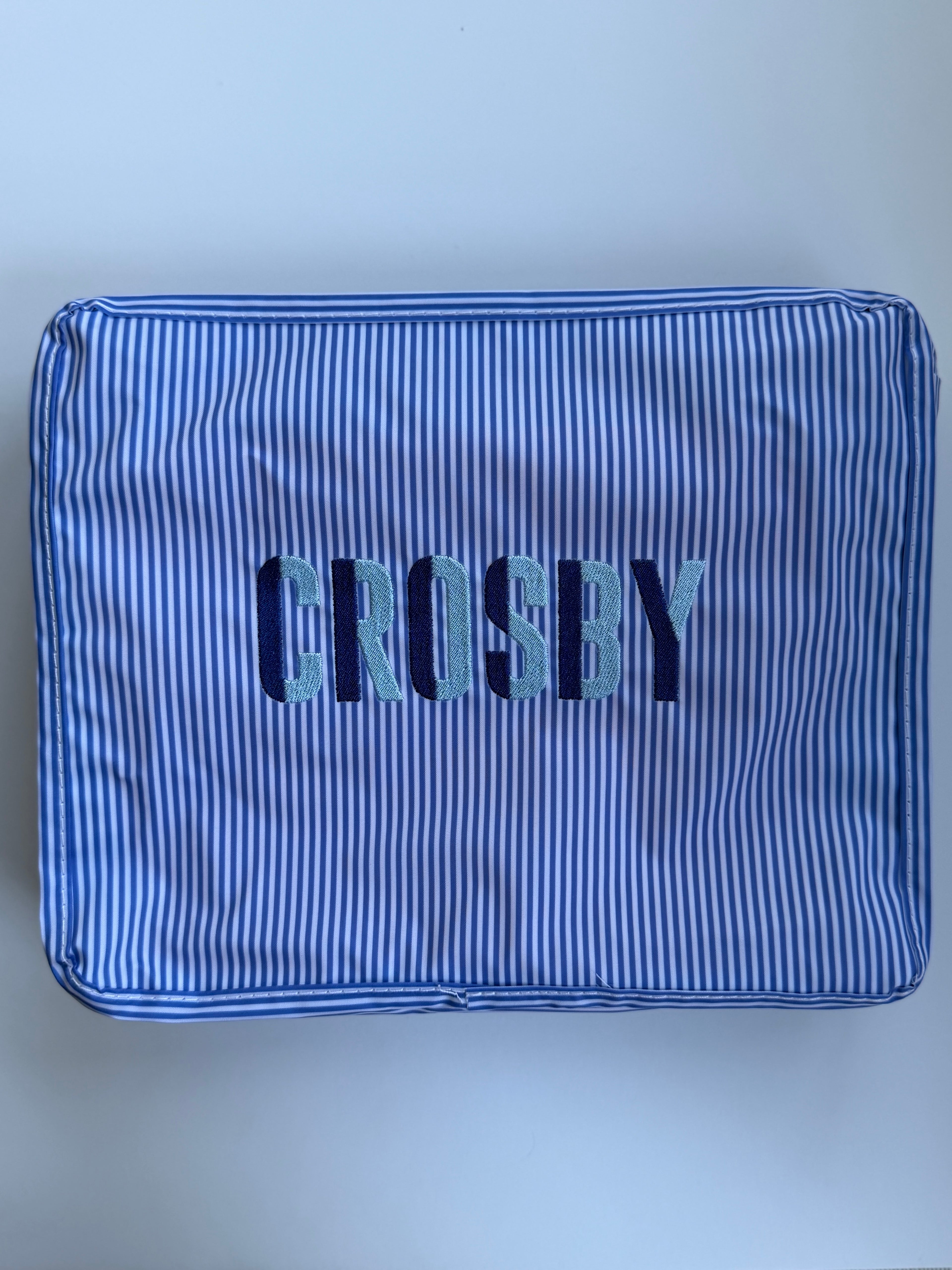 Stacked Pouches - Navy Stripe