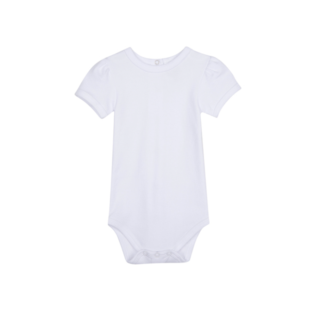 Girl's Short Puff Sleeve Infant Bodysuit