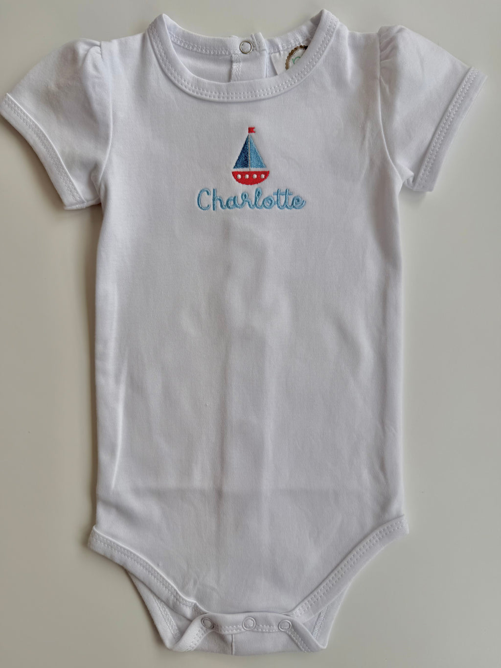 Girl's Short Puff Sleeve Infant Bodysuit