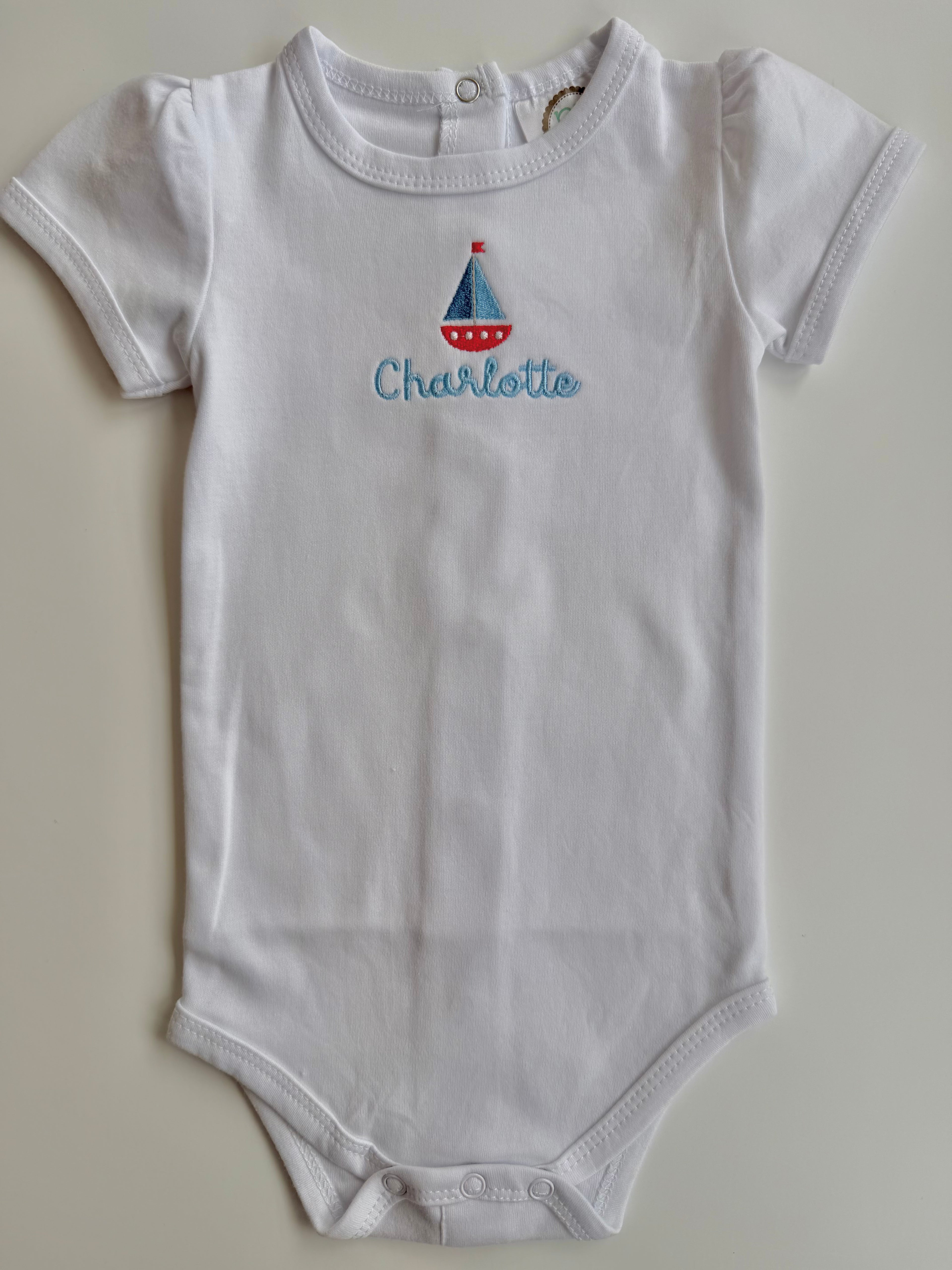 Girl's Short Puff Sleeve Infant Bodysuit