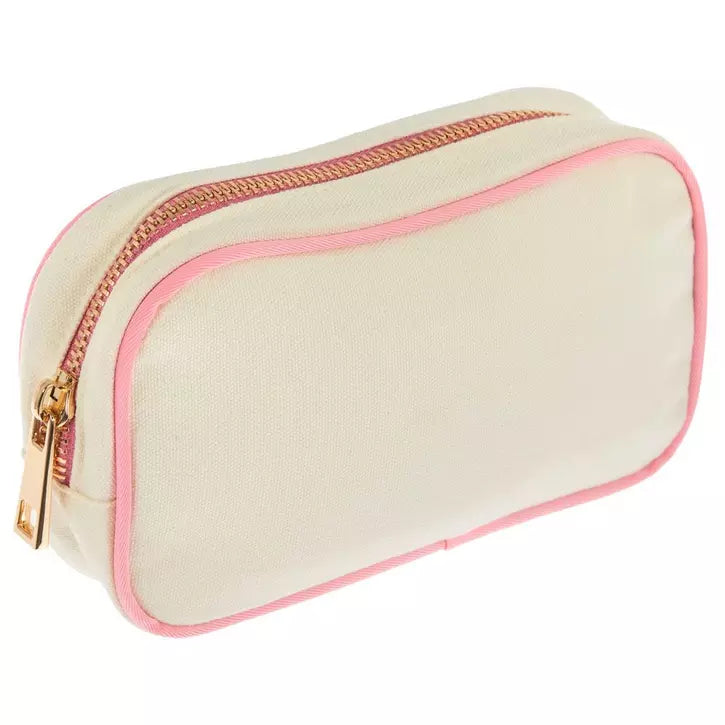 Trimmed Rectangle Canvas Pouch