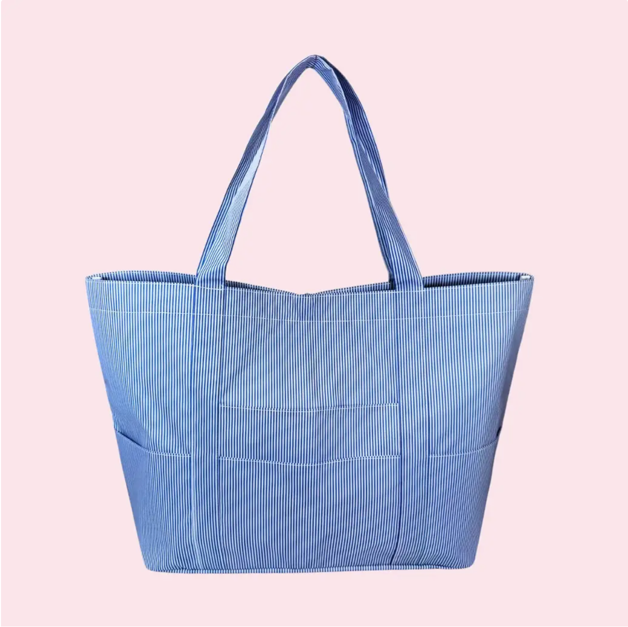 Wipeable XL Tote - Navy and White Stripe