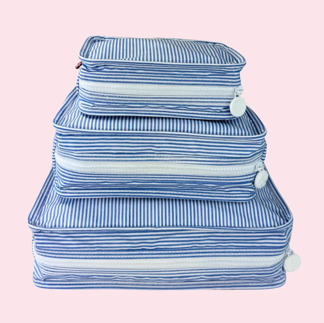 Stacked Pouches - Navy Stripe