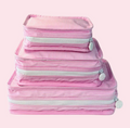 Stacked Pouches - Pink and White Stripe