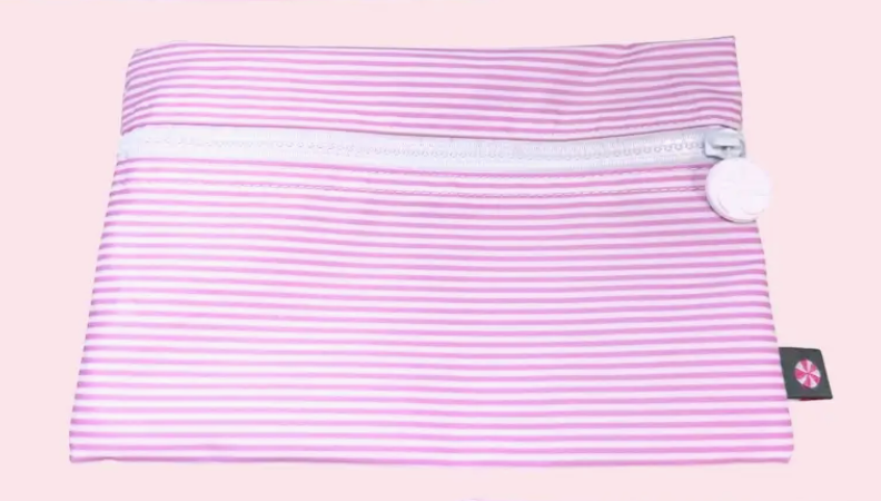 Cosmo Pounch - Pink and White Stripe