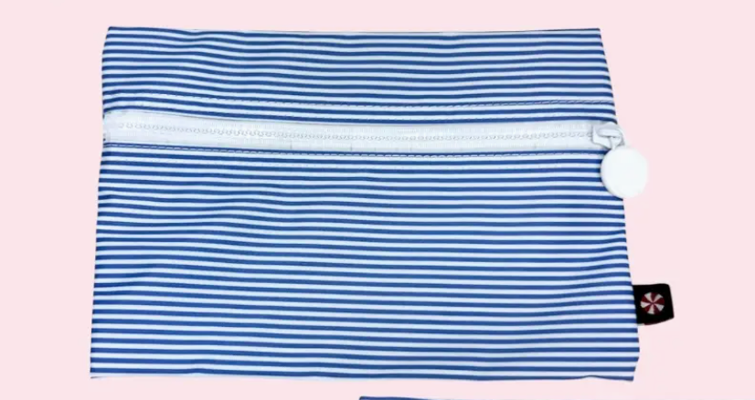 Cosmo Pounch - Navy and White Stripe