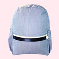 Navy Preppy Stripe Backpack w/ Pockets