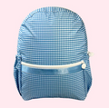 Blue Gingham Medium Backpack w/ Pockets