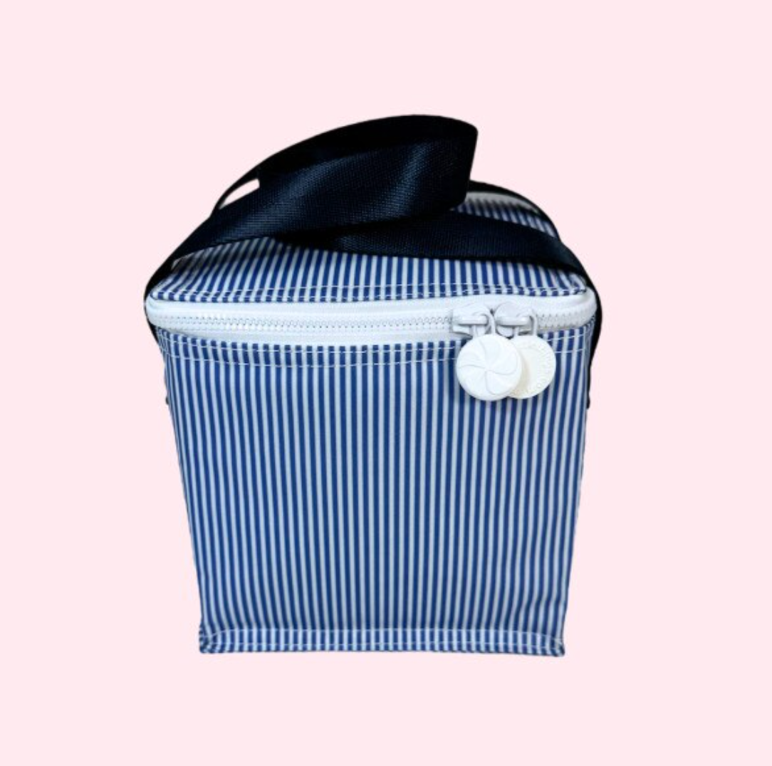 Navy Stripe Snack Square