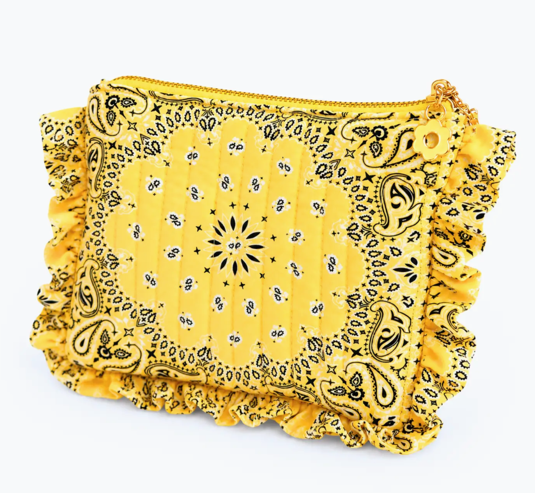 Bandana Ruffle  Quilted Cosmetic Case