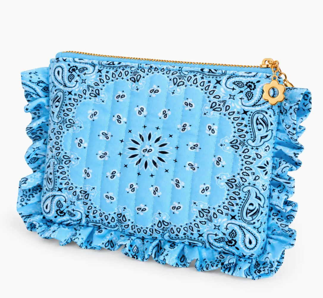 Bandana Ruffle  Quilted Cosmetic Case