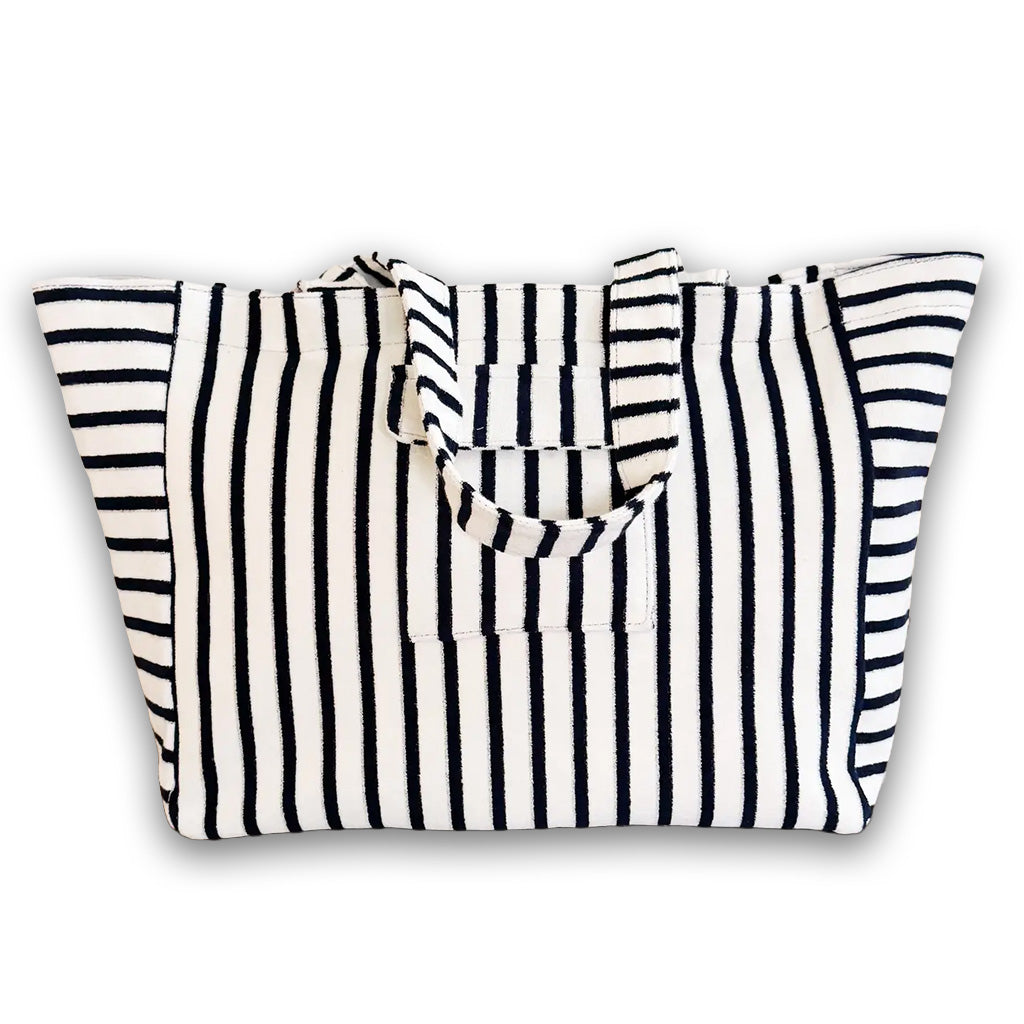 Jumbo Terry Cloth Striped Beach Bag