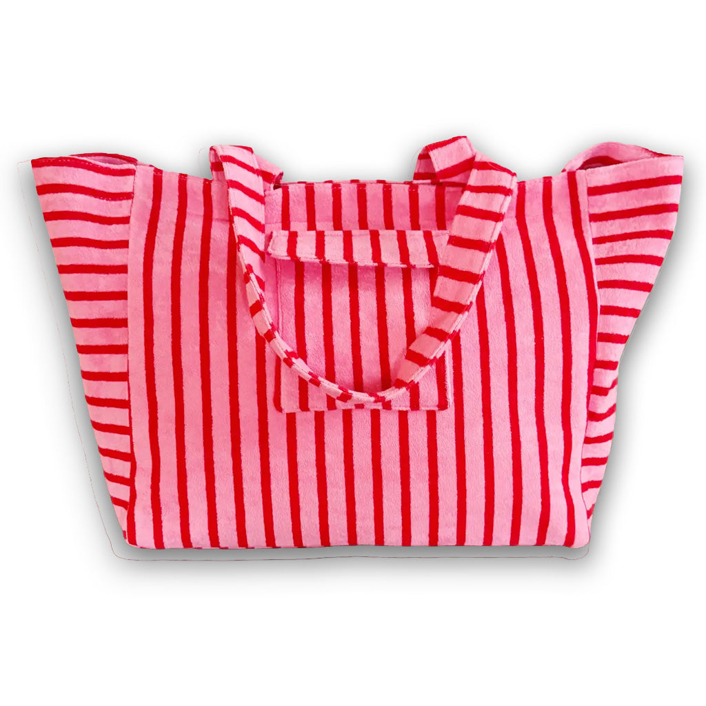 Jumbo Terry Cloth Striped Beach Bag