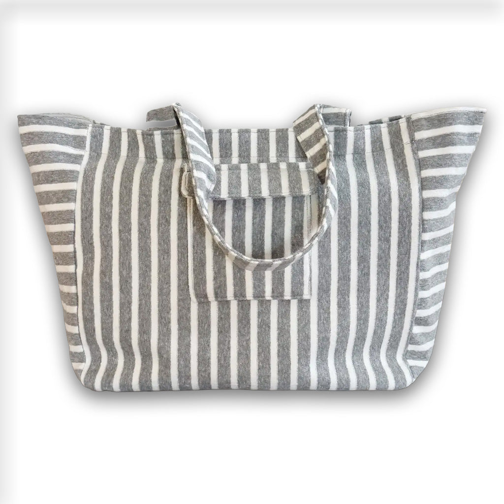 Jumbo Terry Cloth Striped Beach Bag